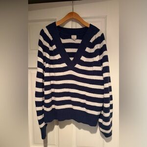 a new day Navy and White V-Neck Sweater